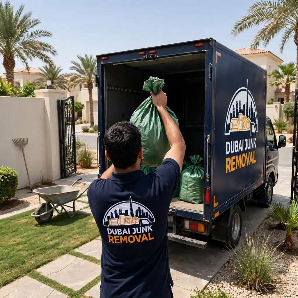 Villa garden waste clearance in Arabian Ranches